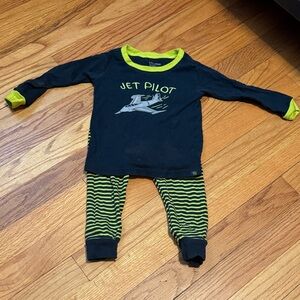 Jet Pilot Navy and Lime Green Pajama Set